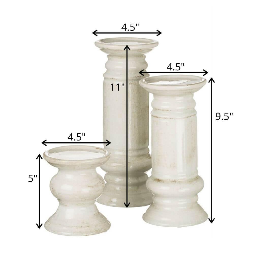 Cream Ceramic Pillar Candle Holder