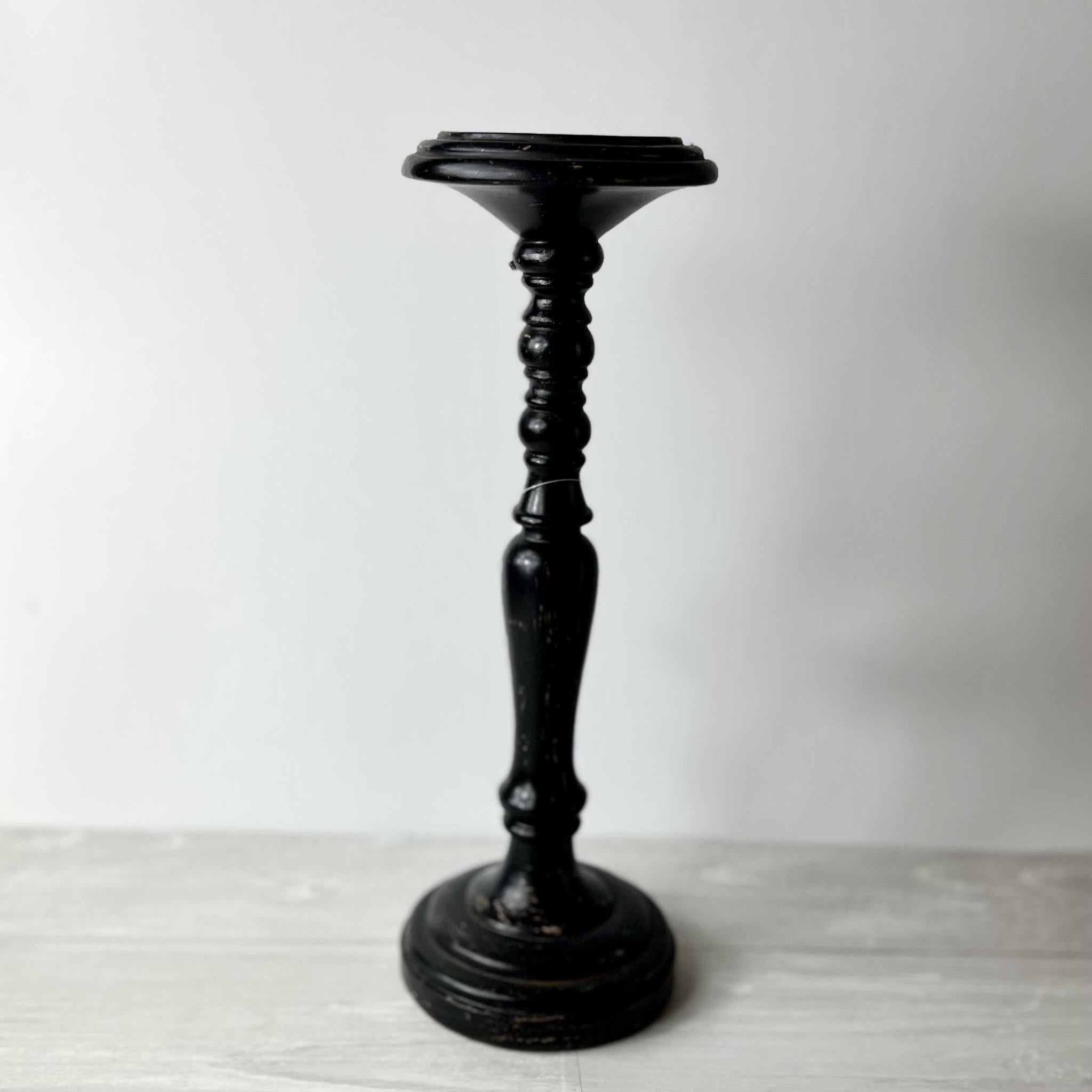 Distressed Black Candle Holder - Pillar or Taper