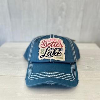 Life is Better at the Lake- Distressed Baseball Cap