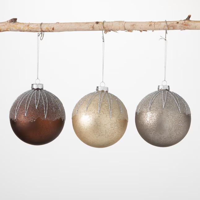 Burnished Metals Ball Ornament - 4"Di