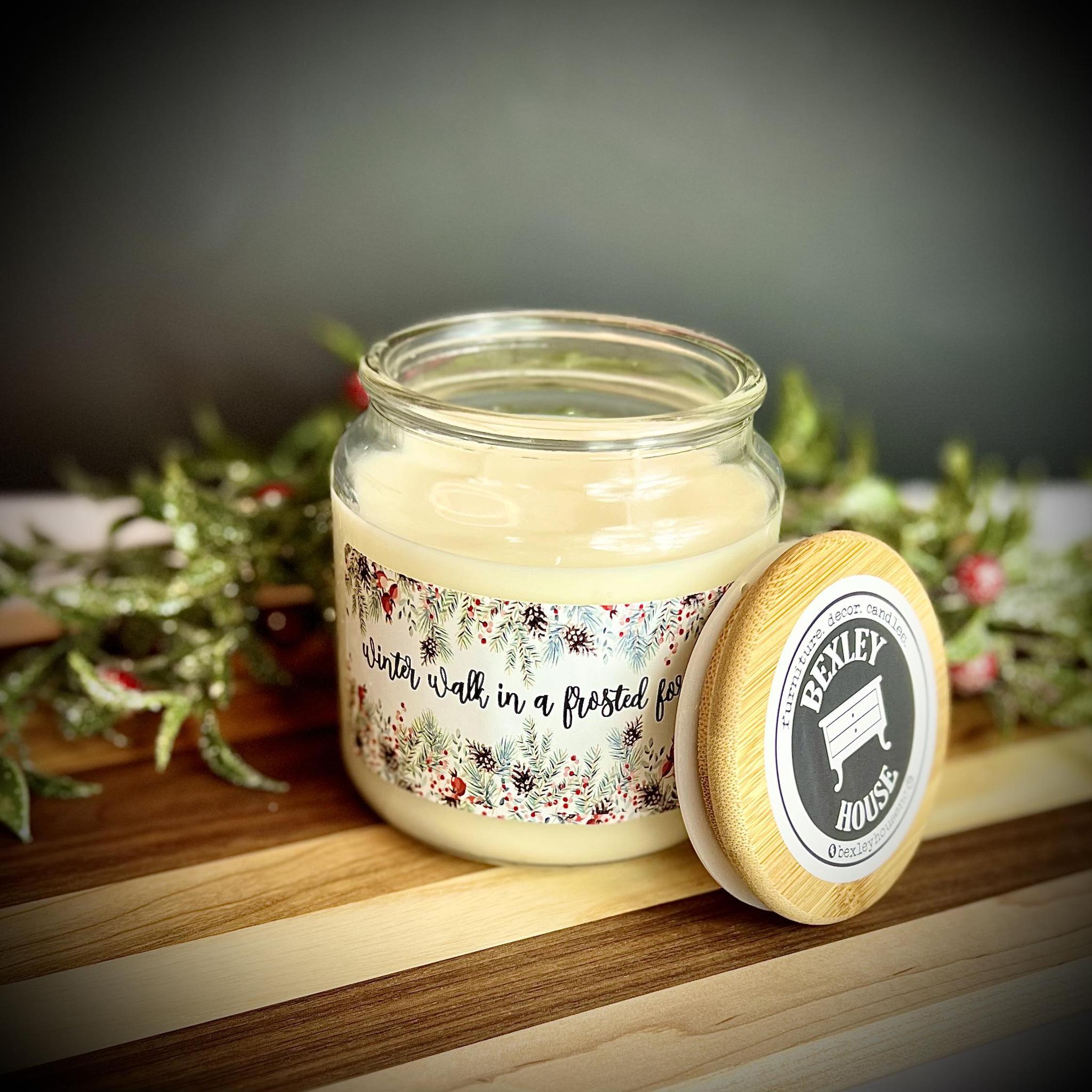 Bexley House 16oz Apothecary Candle - Winter Walk in a Frosted Forest