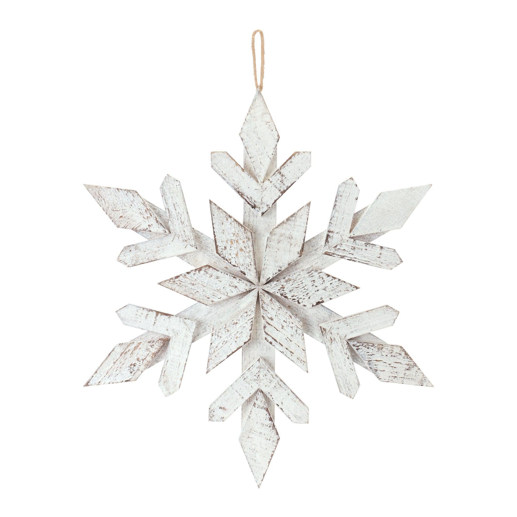 White Wooden Snowflake Ornament