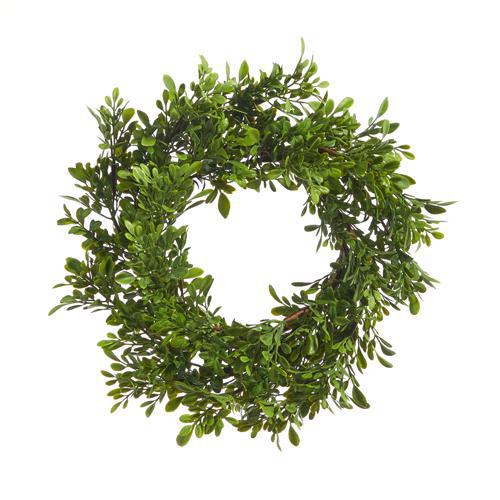 Boxwood Mini Wreath-Candle Ring - 15"Di