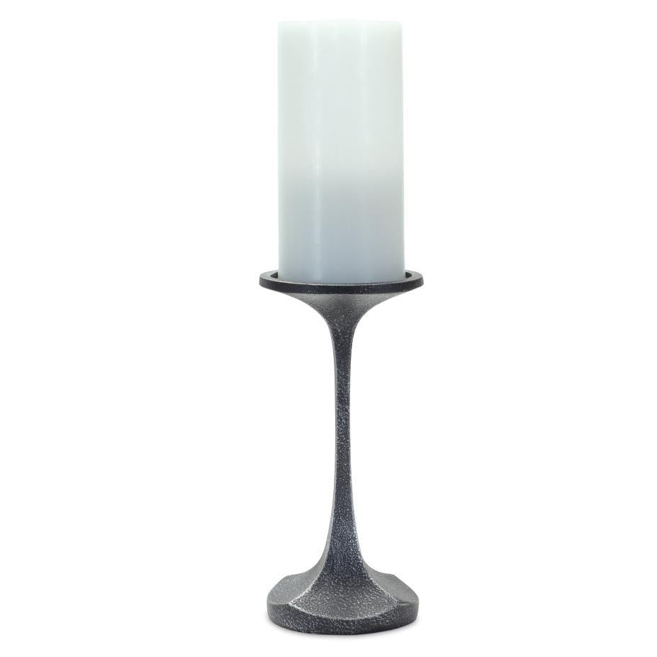 Simple Flute Black Candle Holder