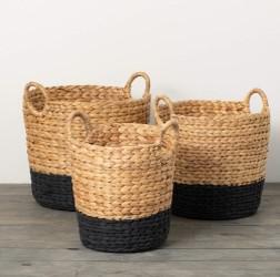 Black Banded Woven Basket