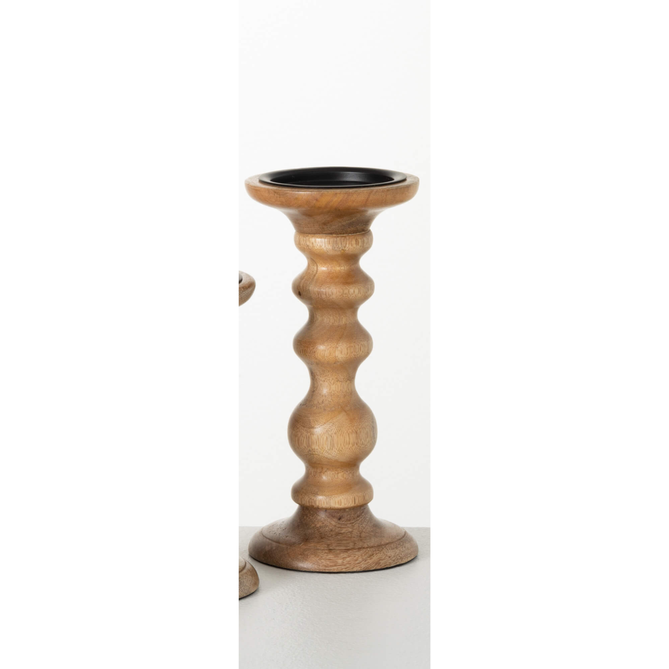 Turned-Wood Pedestal/Candle Holder