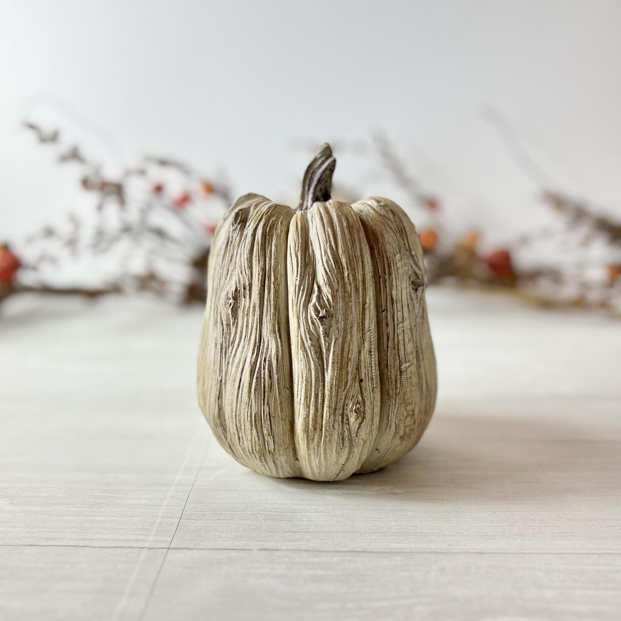 Wood Grain Pumpkin - 6"H