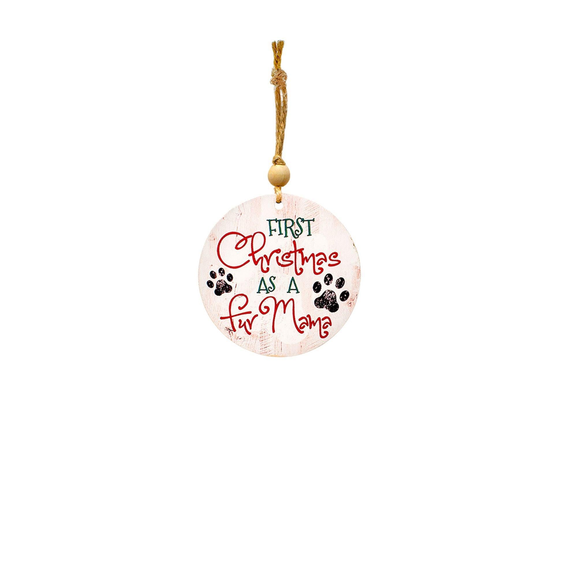Wood Silly Pet Ornament - 3.75"Di