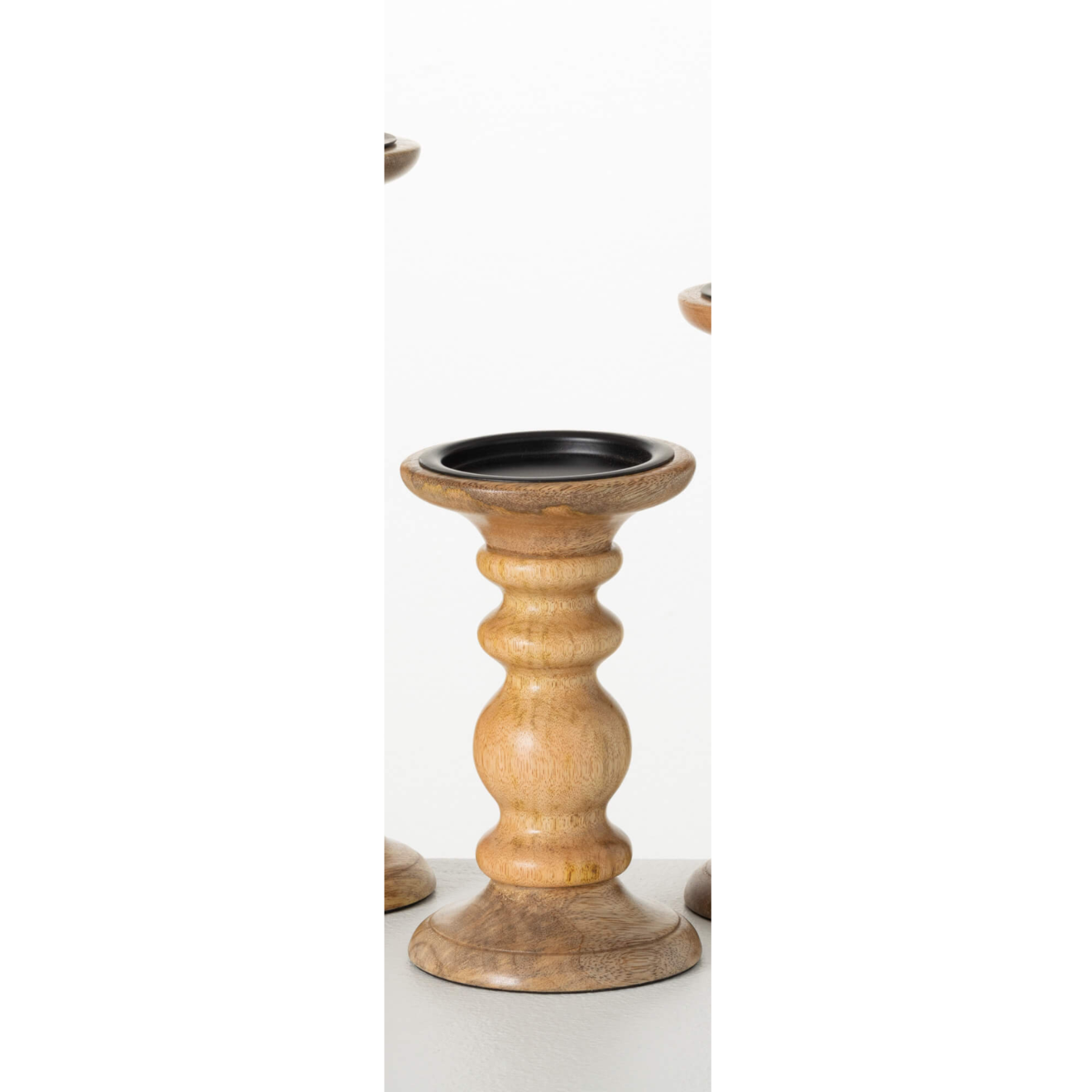 Turned-Wood Pedestal/Candle Holder