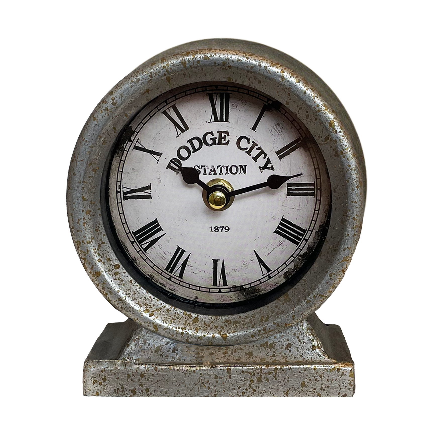 Galvanized Desk Clock - 5.5"H