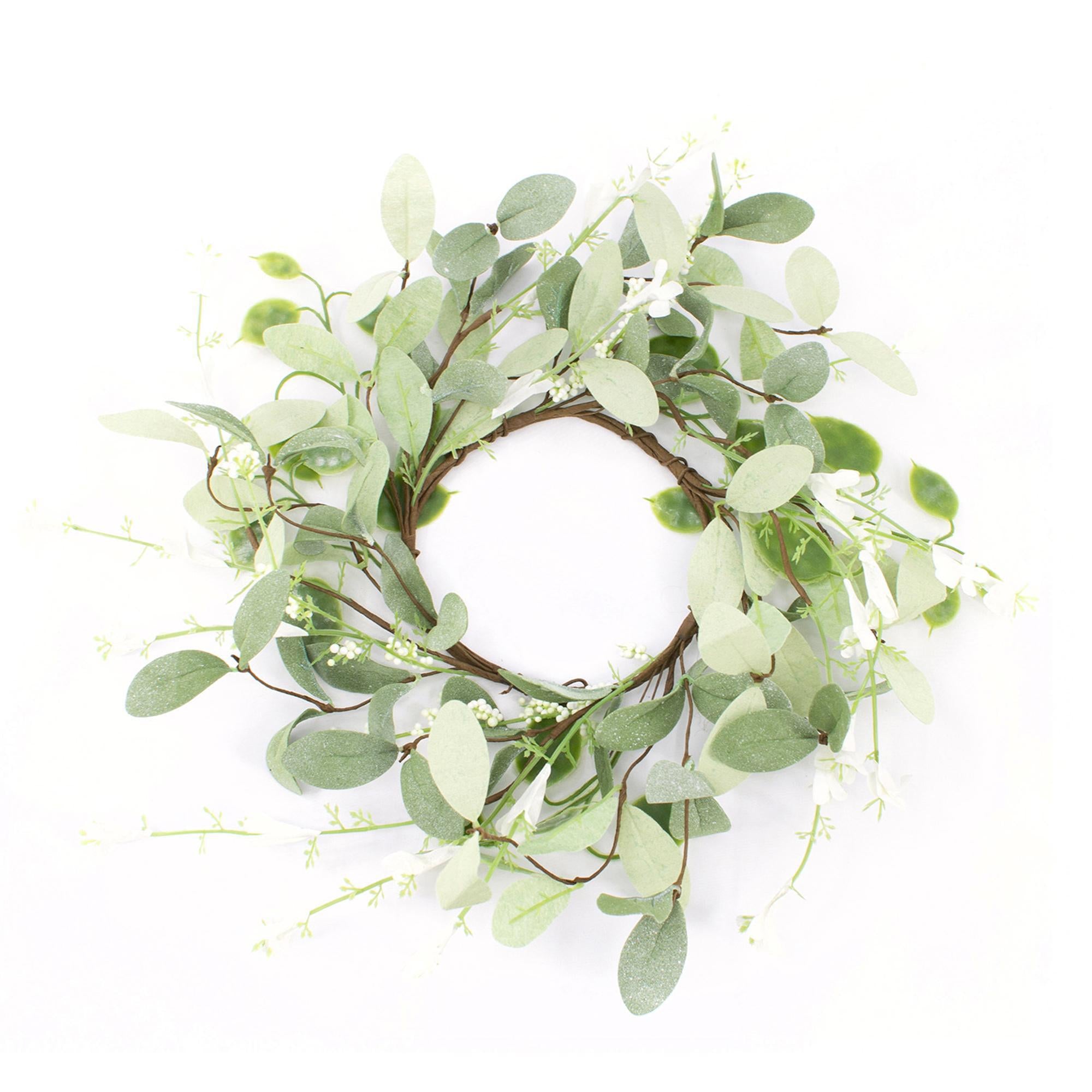 Green Leaf Candle Ring - 4.5"Di