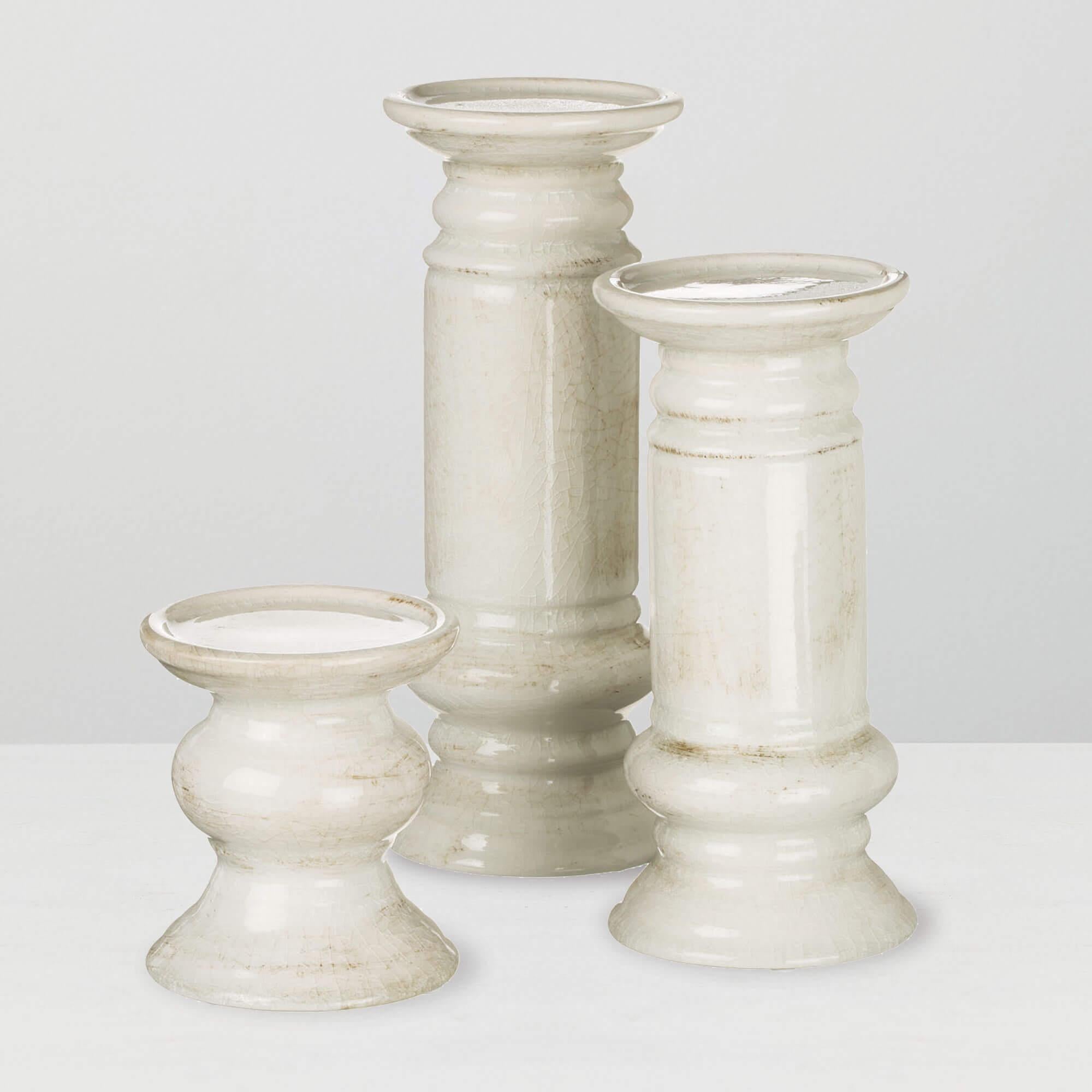Cream Ceramic Pillar Candle Holder