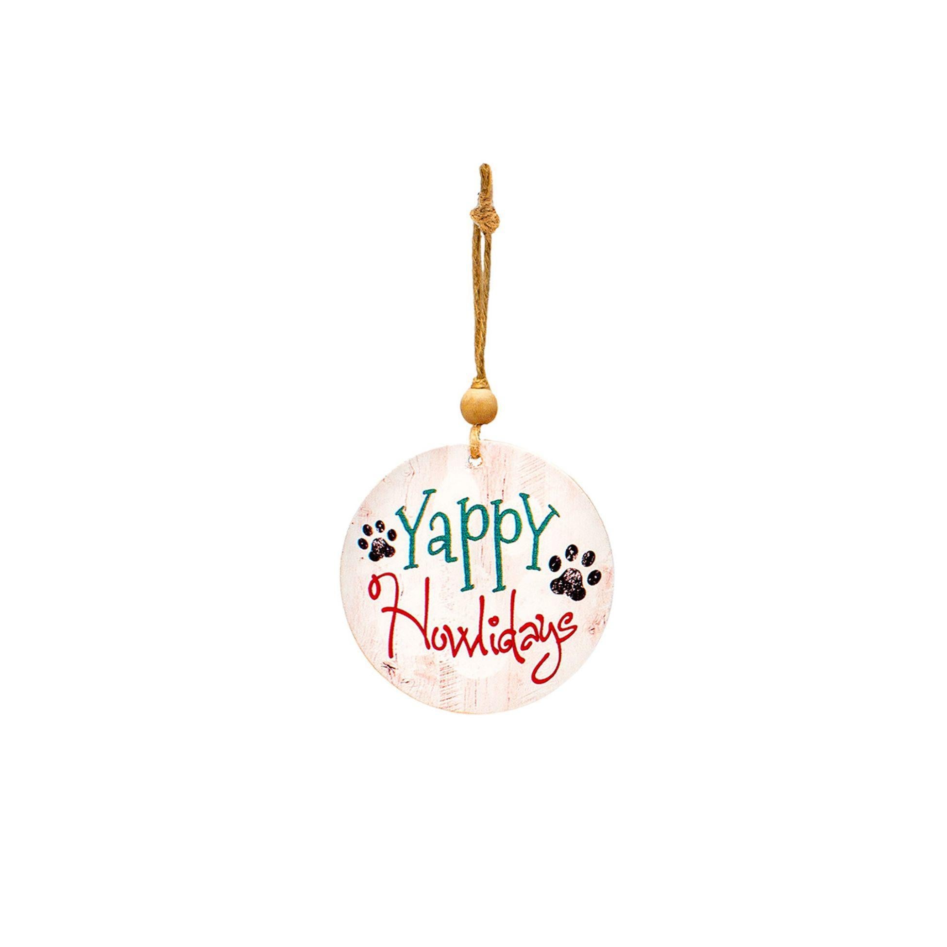 Wood Holiday Pet Ornament - 3.75"Di