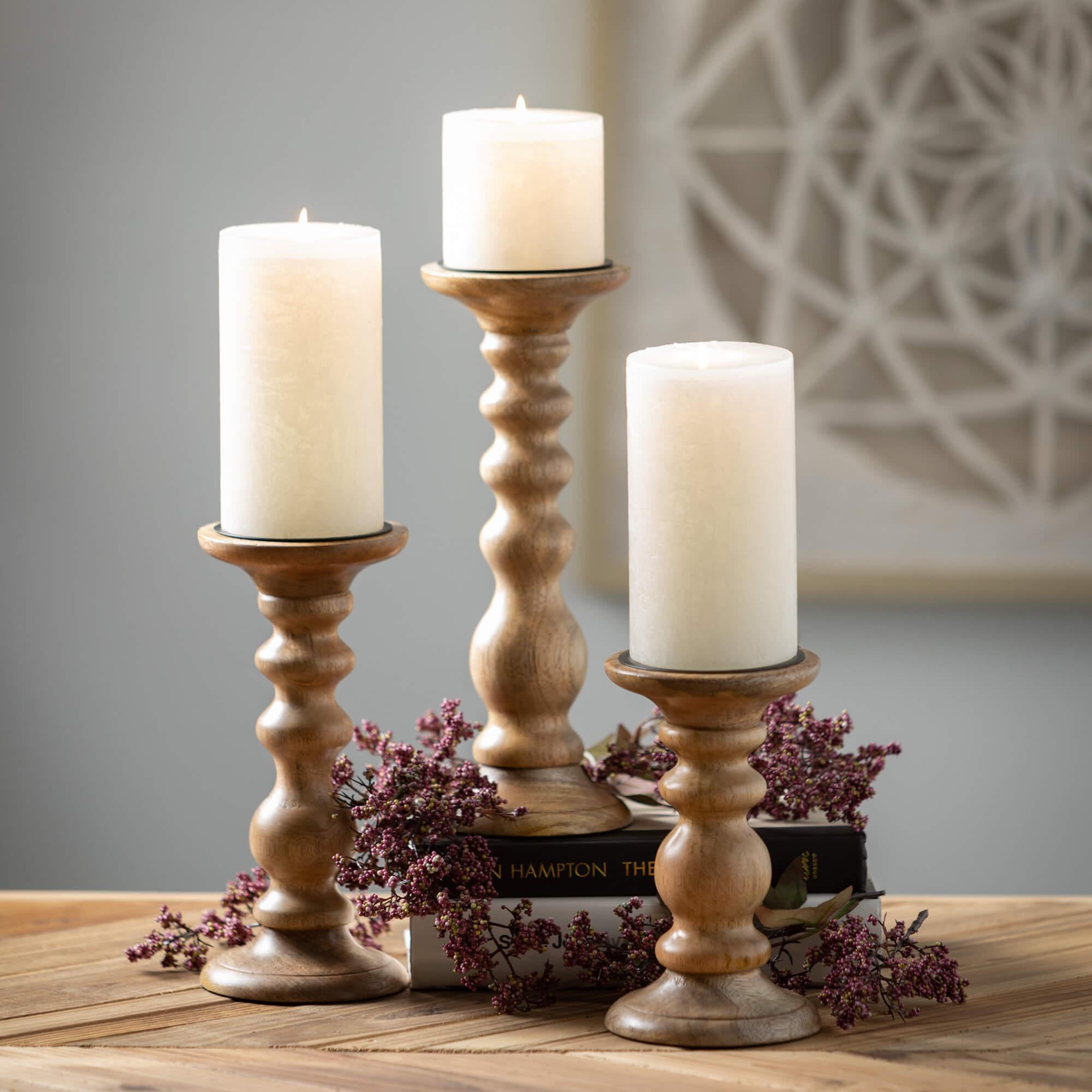 Turned-Wood Pedestal/Candle Holder