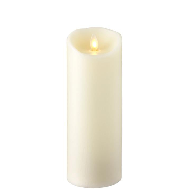 Push Flame Ivory Pillar Candle - 3"D x 8"H