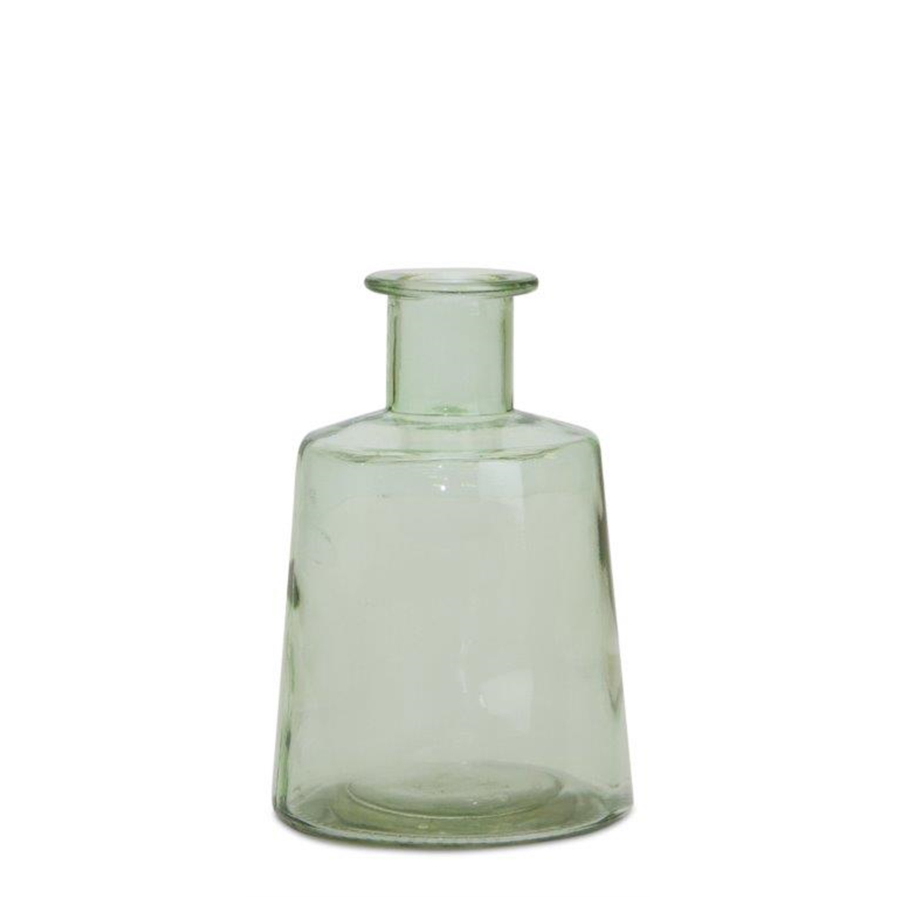Green Glass Bottle - 7"H