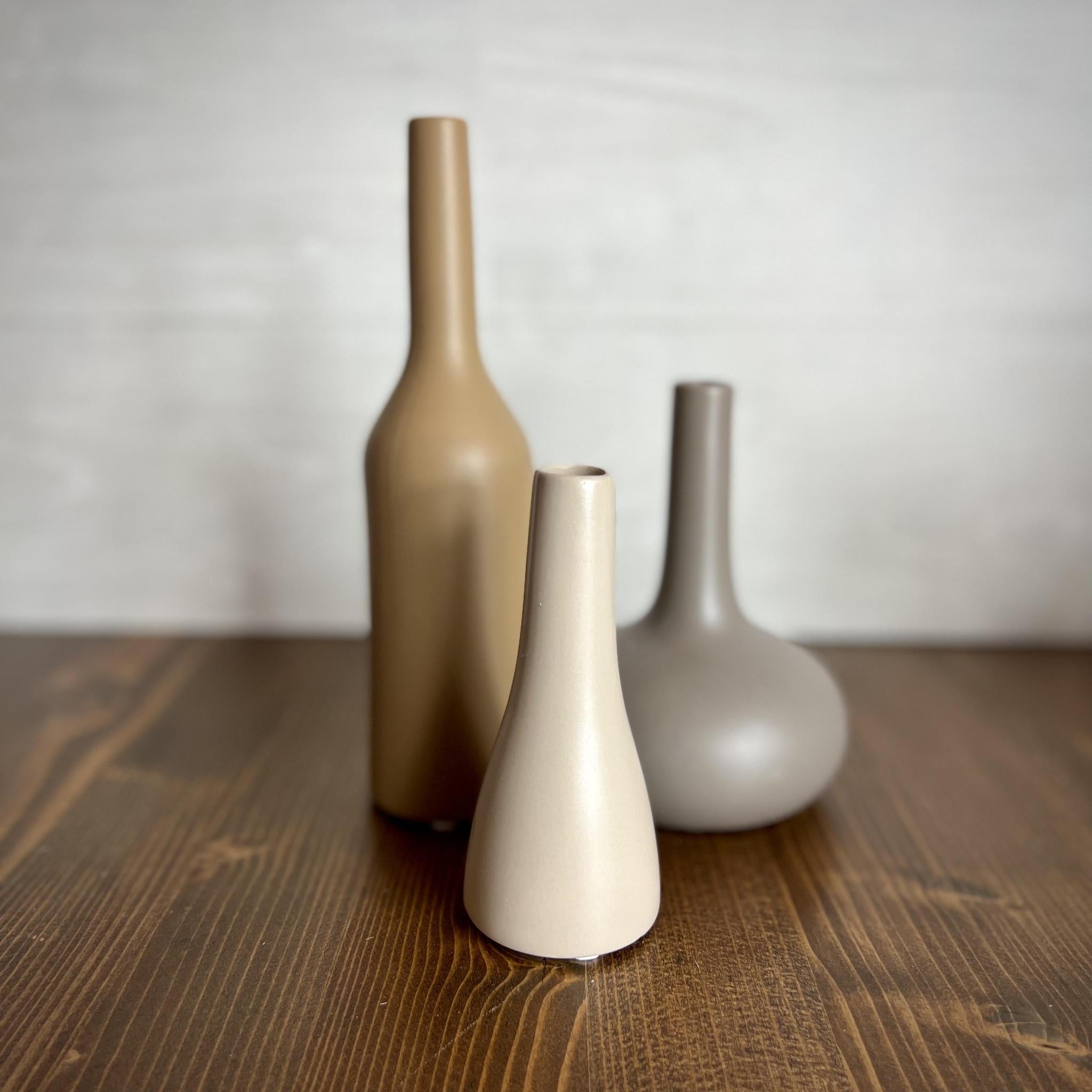 Burnt Orange Ceramic Bottle Vase - 8.75"H