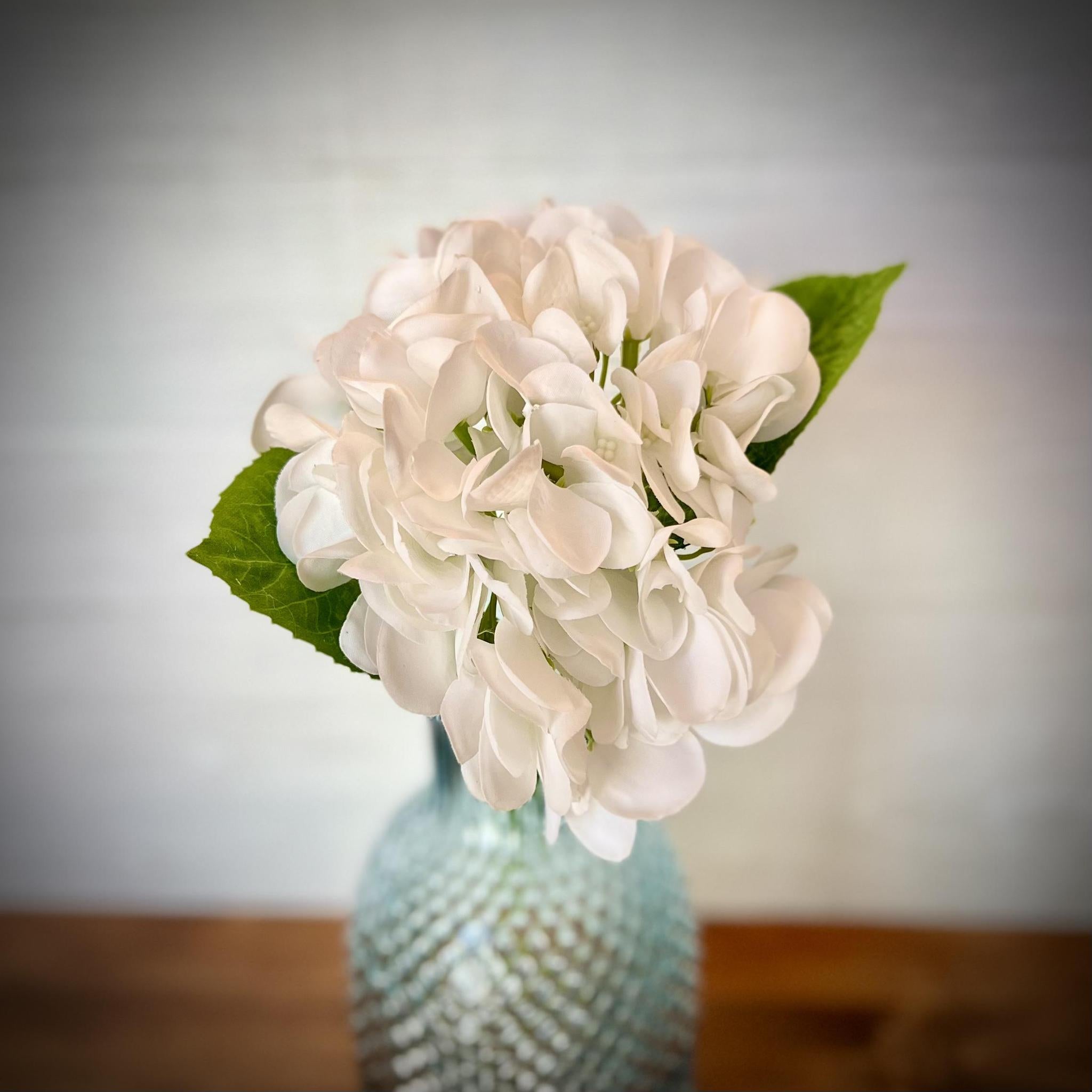 Real Touch White Hydrangea Stem - 13"H