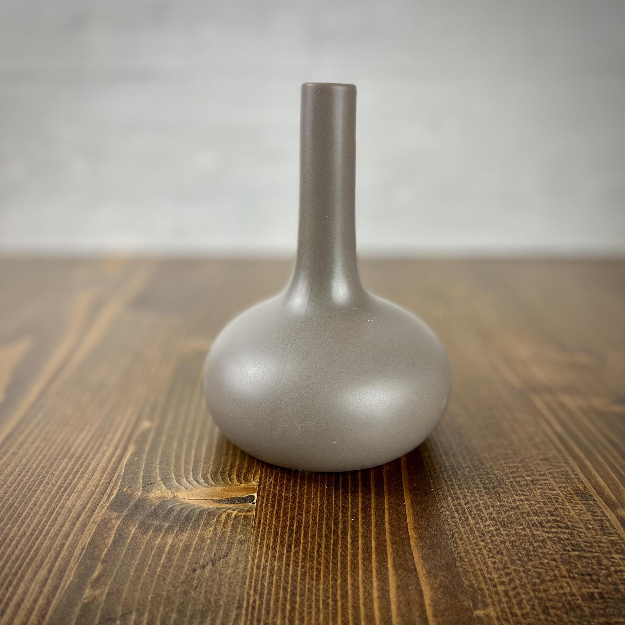 Gray Ceramic Eastern Bottle Vase - 6"H