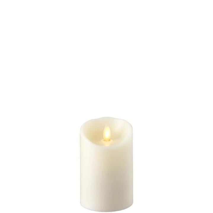 Push Flame Ivory Pillar Candle - 3"D x 4"H