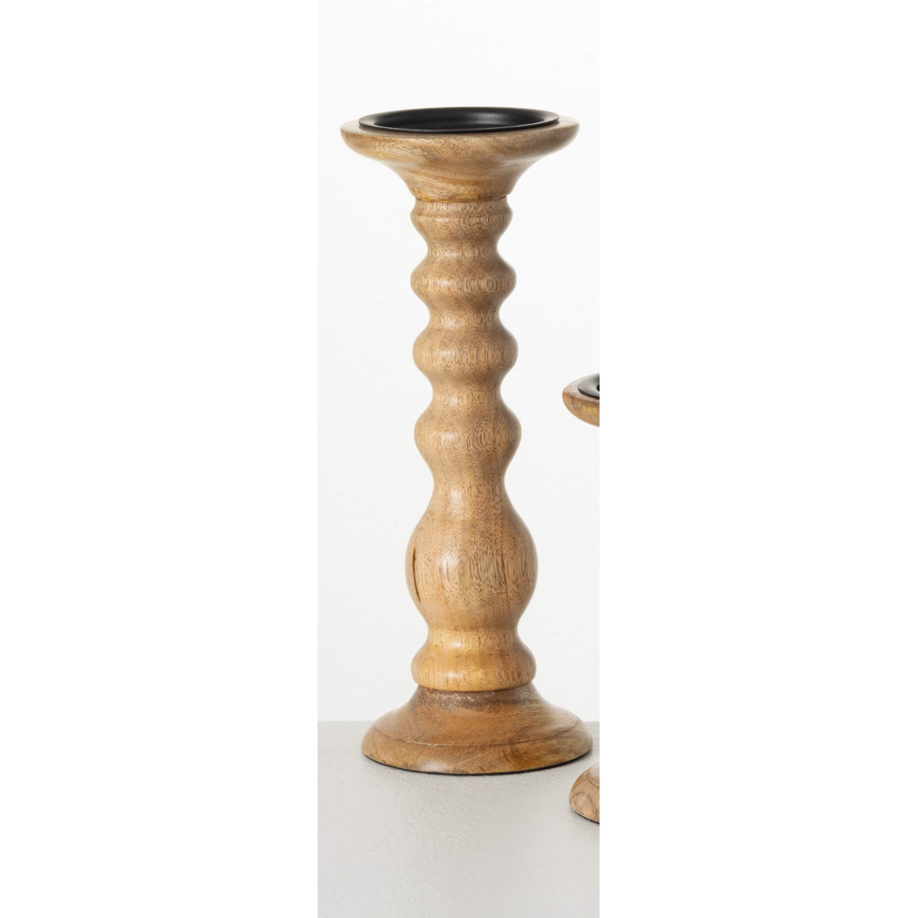 Turned-Wood Pedestal/Candle Holder