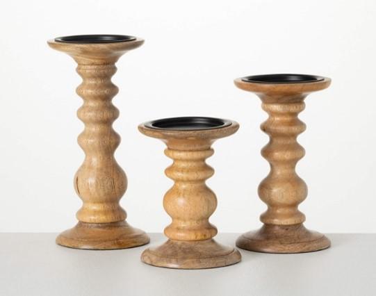 Turned-Wood Pedestal/Candle Holder